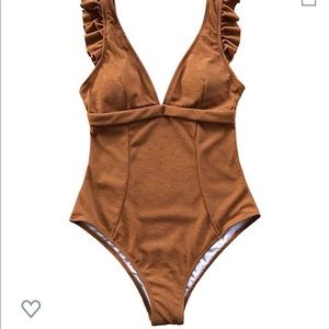 Plus size ruffle swimsuit